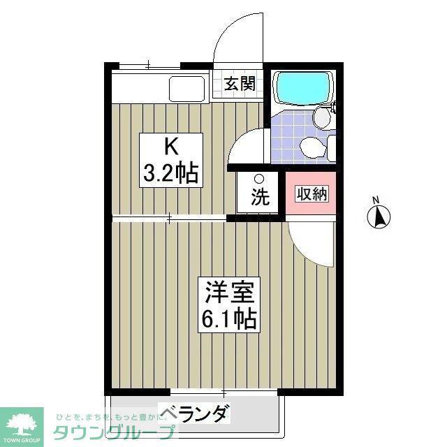 レピュート高岡B棟(1K/1階)の間取り写真