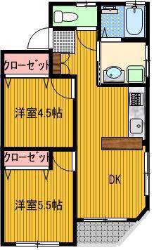 FGビル(2DK/3階)の間取り写真