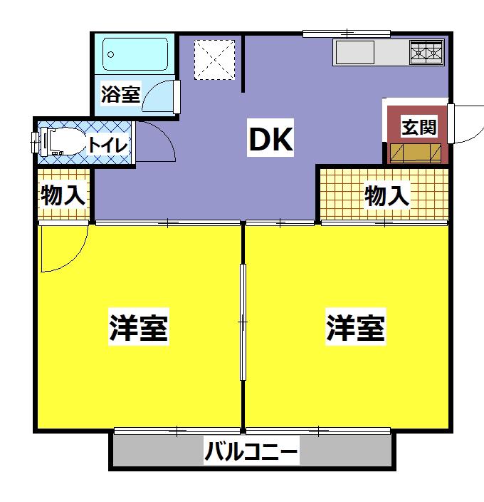 高橋ハイツ102(2DK/1階)の間取り写真