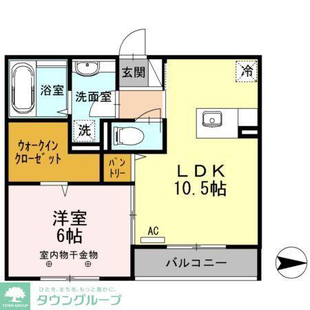 リバーサイドヴィラ錦糸町(1LDK/3階)の間取り写真