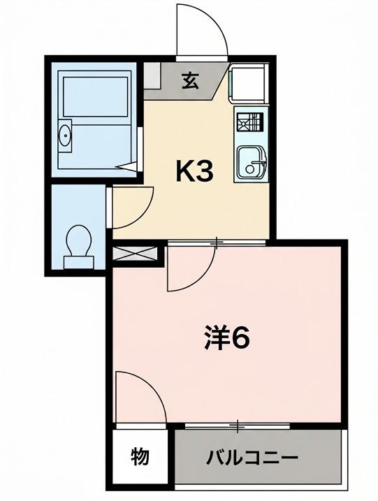 ヘーベルメゾン東希望が丘(1K/2階)の間取り写真