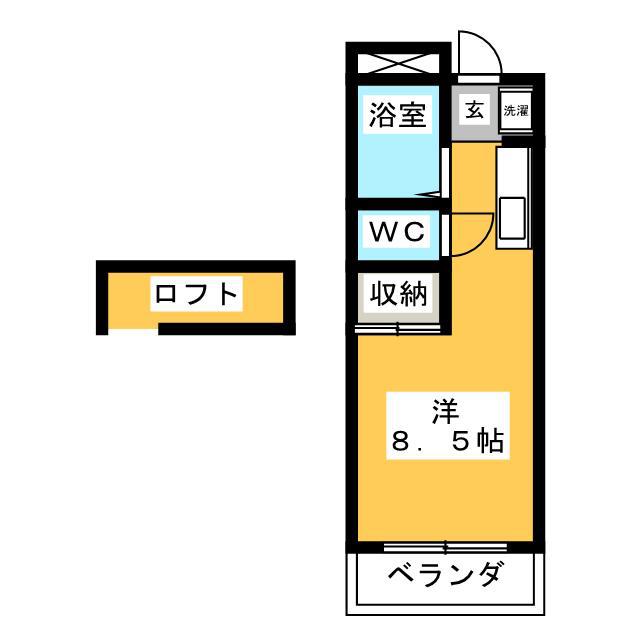 シャトレーヌKITAJIMA(ワンルーム/3階)の間取り写真