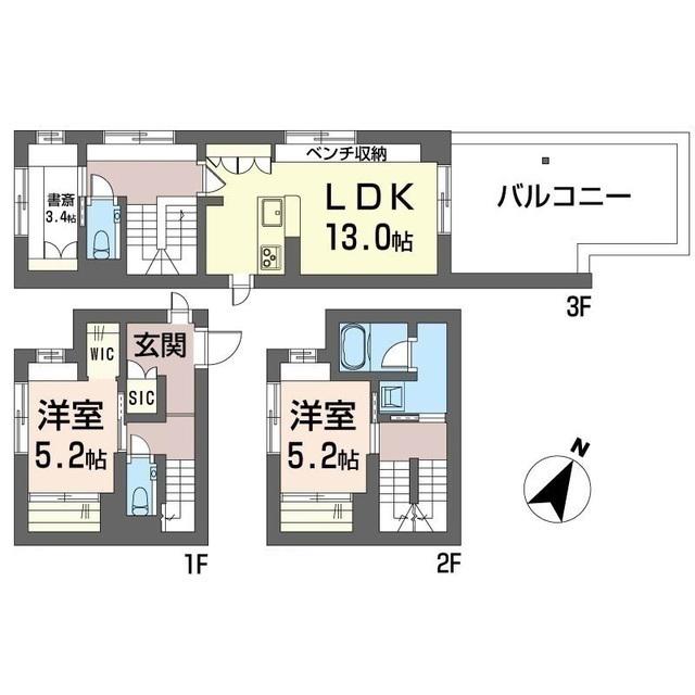 アエリス(2LDK/1階)の間取り写真