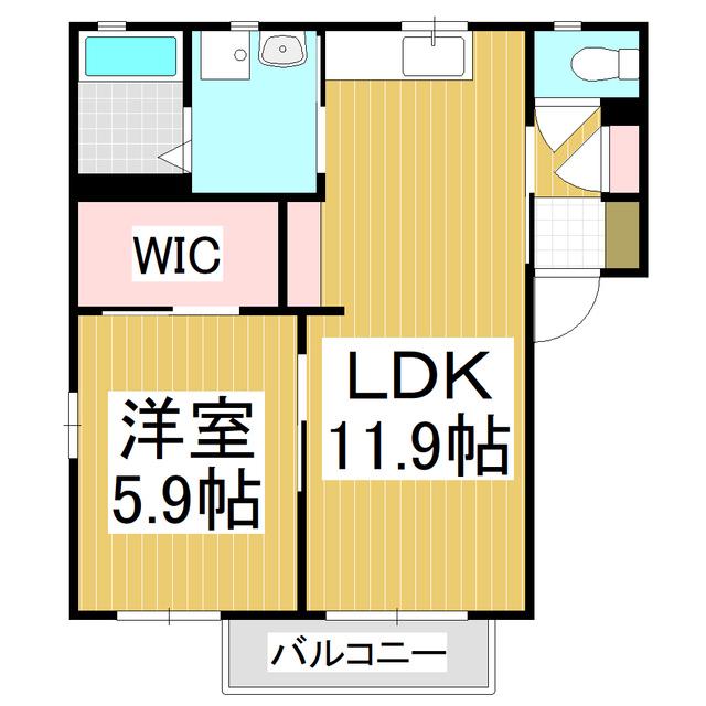 アヴェニール・あいA(1LDK/2階)の間取り写真