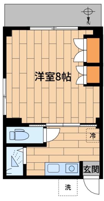 コロニー菅野II(1K/1階)の間取り写真