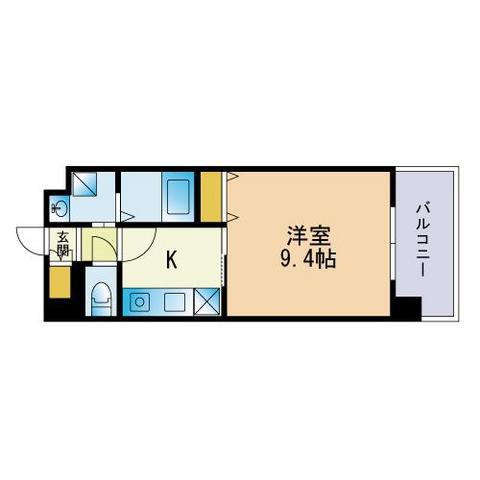 ルモール大濠北(1K/2階)の間取り写真
