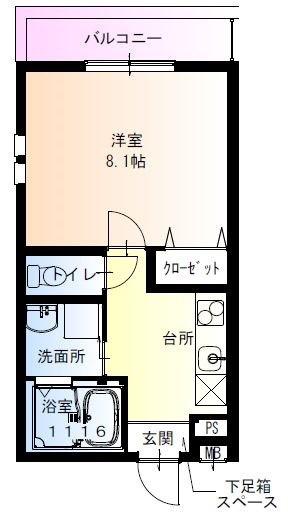 フジパレス尼崎橘通(1K/2階)の間取り写真