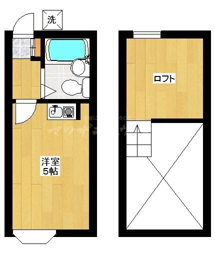 シーダーハイツ(ワンルーム/1階)の間取り写真