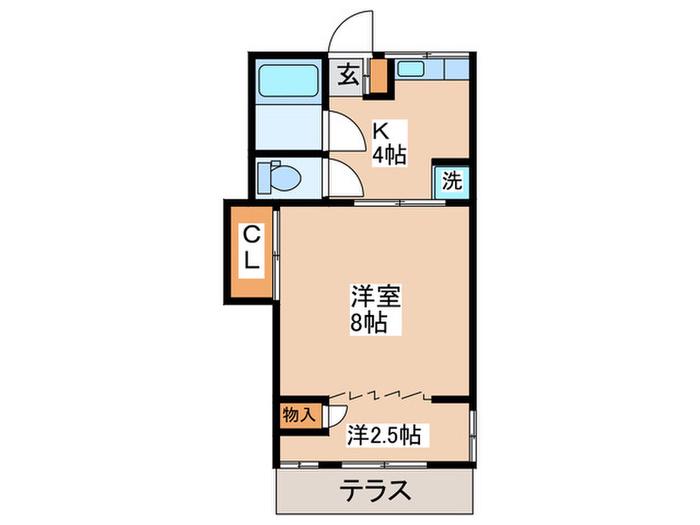テルミコーポ(2K/1階)の間取り写真