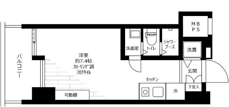 ルネ御苑プラザ(ワンルーム/3階)の間取り写真