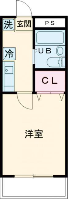 アーバイン(1K/1階)の間取り写真
