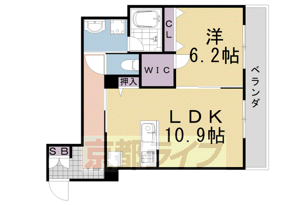 SHAMAISON MONTAGE(1LDK/2階)の間取り写真