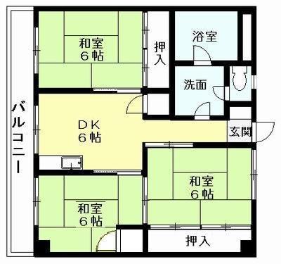 アソシエート前田(3DK/1階)の間取り写真