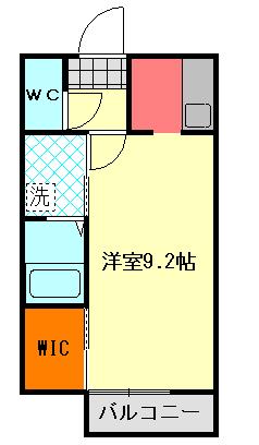 ディアスI.C(1K/2階)の間取り写真