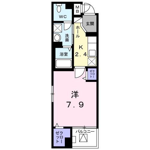 メルヴェーユ柏の葉(1K/3階)の間取り写真