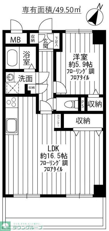 GRAND鷺沼(1LDK/3階)の間取り写真
