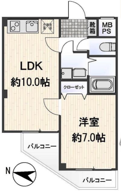 ベルグレードKS(1LDK/6階)の間取り写真