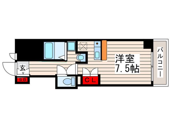 エクセル葛西(ワンルーム/2階)の間取り写真
