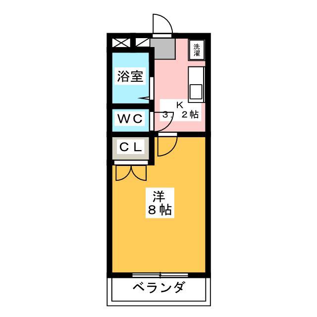 エスポワール二俣(1K/3階)の間取り写真