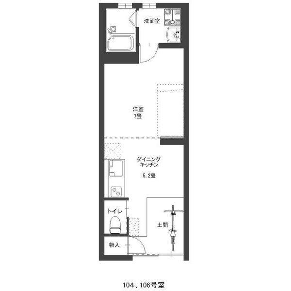 エルベコート東山七条(1DK/1階)の間取り写真