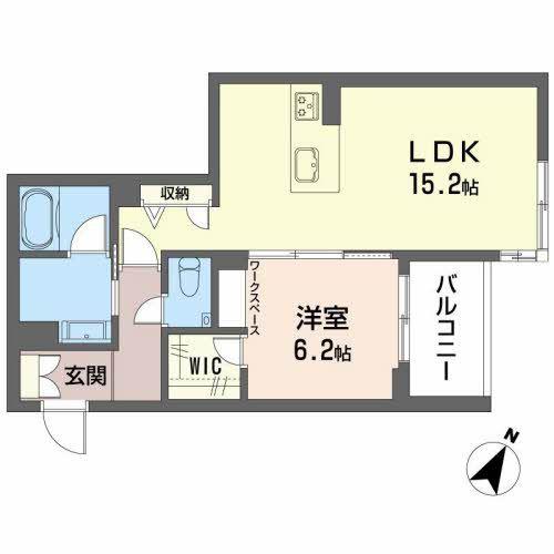 シャーメゾンけやき通(1LDK/3階)の間取り写真