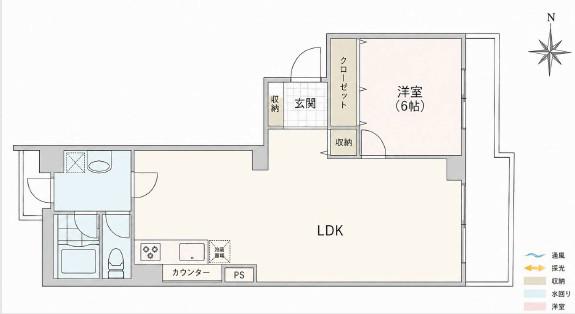 GSハイム南青山(1DK/4階)の間取り写真