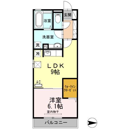 メゾン・ラ・パトリアK(1LDK/1階)の間取り写真