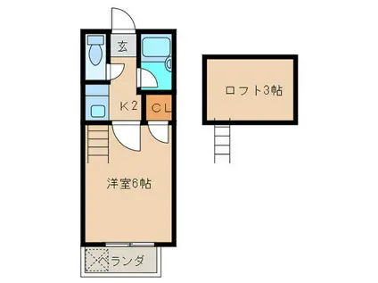 ノベル室見(1K/1階)の間取り写真