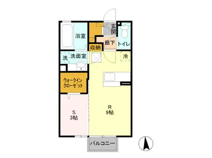 ブラウ バウムA(1LDK/1階)の間取り写真