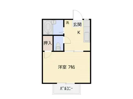 タウニィ山清(1K/1階)の間取り写真