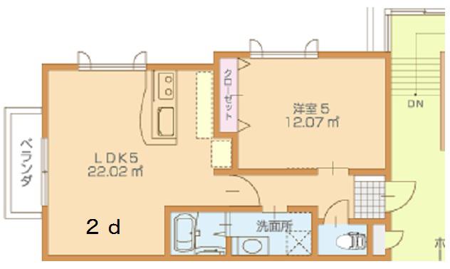 J-001(1LDK/2階)の間取り写真