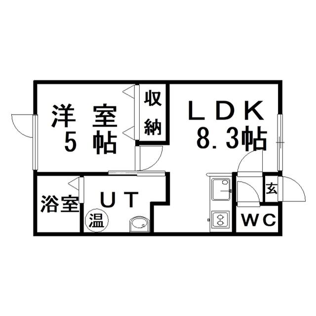キュアハイツ(1LDK/2階)の間取り写真