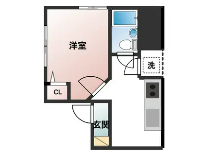 ラムールハイツ(1K/3階)の間取り写真