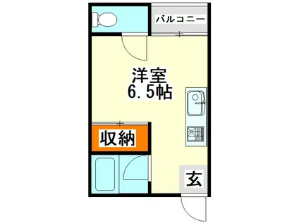 コーポ伊岐須(ワンルーム/1階)の間取り写真