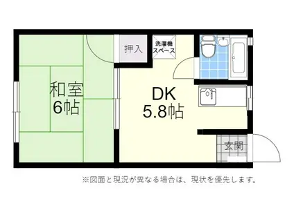 川上アパート(1DK/1階)の間取り写真