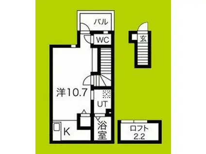 あんしん太井08-1077(ワンルーム/2階)の間取り写真