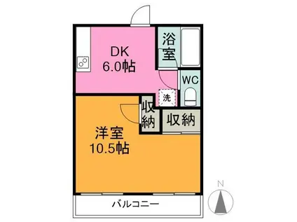 上東コーポ 東(1DK/1階)の間取り写真