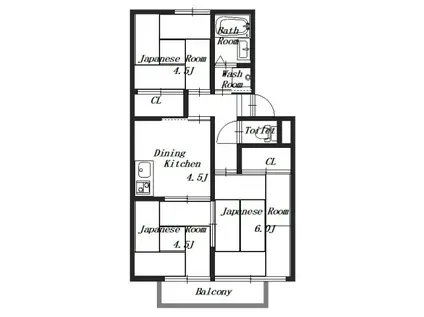 杉本マンション(3DK/1階)の間取り写真
