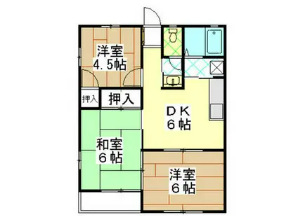 メゾンきよまつ(3DK/1階)の間取り写真