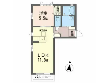 シャーメゾン マルシュ(1LDK/1階)の間取り写真