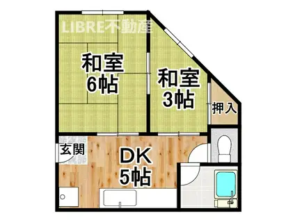 和田ビル3号館(2DK/3階)の間取り写真
