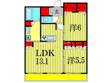 木604メゾン(2LDK/3階)の間取り写真