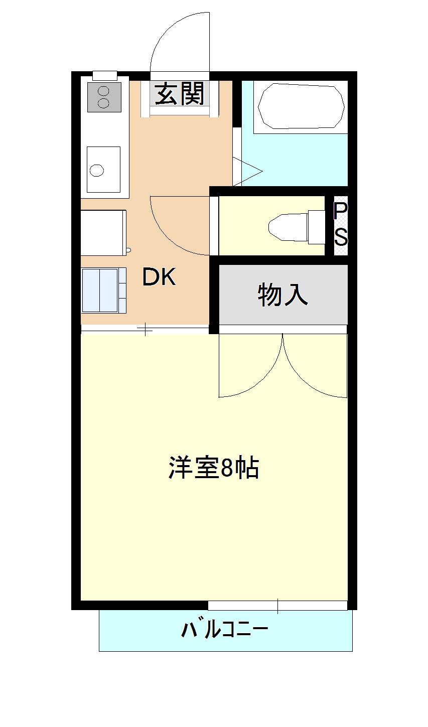 コートルーエ(1DK/1階)の間取り写真