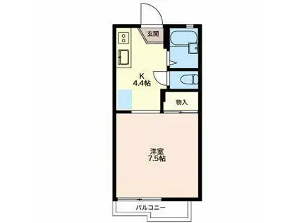 石神ハイツC(1K/2階)の間取り写真