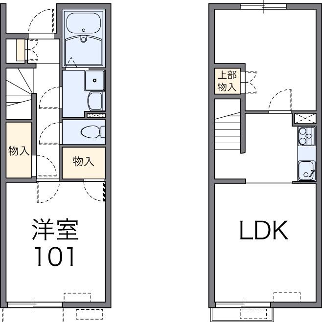 水晶館III(2LDK/1階)の間取り写真