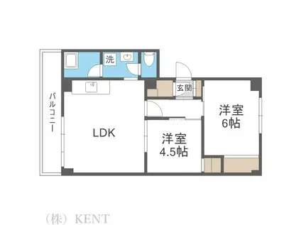 琴似芙蓉ハイツ(2LDK/4階)の間取り写真