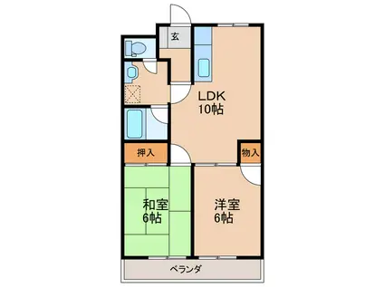 グランドール余戸(2LDK/3階)の間取り写真