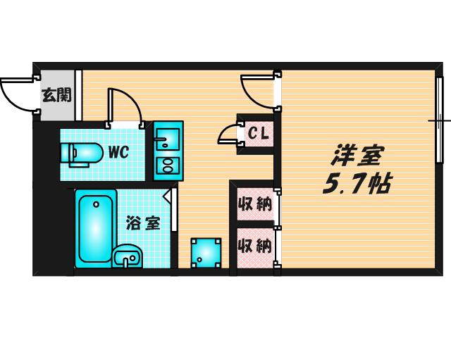 レオパレス三葉(1K/1階)の間取り写真