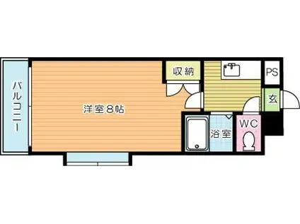 リファレンス到津(1K/4階)の間取り写真