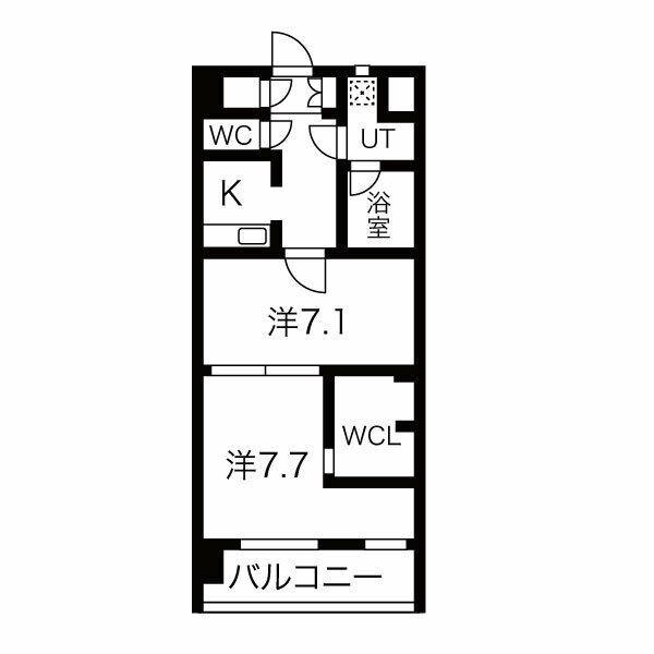 THE MUSIC COURT(2K/6階)の間取り写真